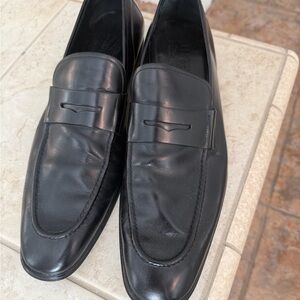 Ferragamo Classic Black Leather Loafers Size 11 Us